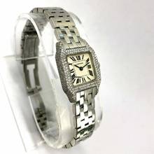 Thumbnail von Cartier Santos Demoiselle 2698 20mm Quartz Steel Diamond Watch </h1>