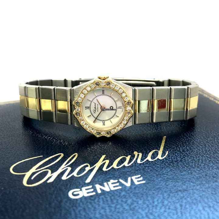  Chopard St. Moritz 19mm Quartz 18K Yellow Gold & Steel DIAMOND Watch </h1> 