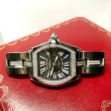  Cartier Roadster 2510 Automatic 38mm Steel 1.69TCW DIAMOND Watch </h1> 