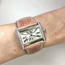 Thumbnail von Cartier Tank Divan Quartz Steel 31mm Watch DIAMONDS & Pink Sapphires Pink MOP Dial </h1>