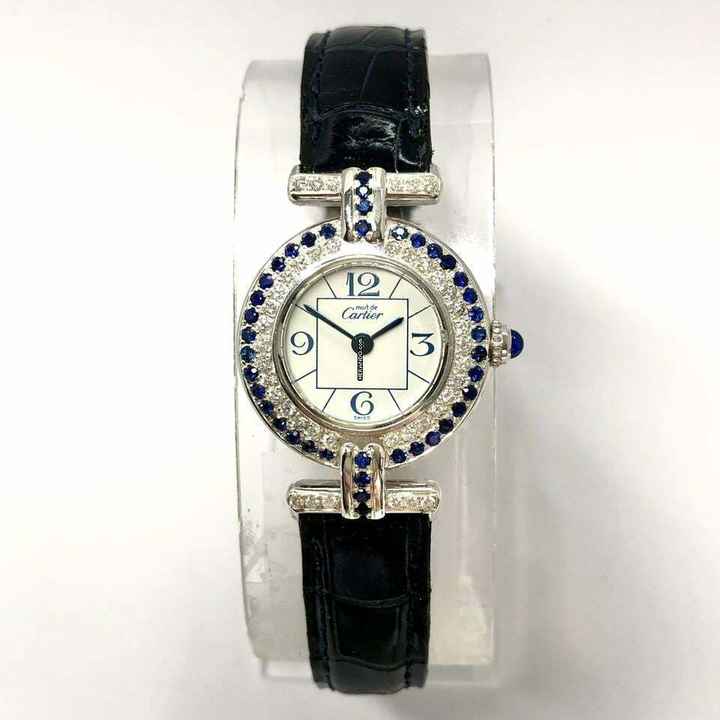  Cartier COLISÈE 24mm GP Silver DIAMONDS & Blue SAPPHIRES Watch </h1> 