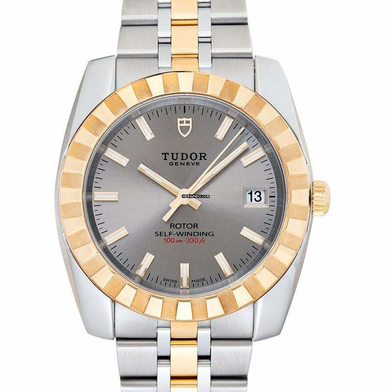  Tudor Classic 22013-62543-GRIDSTL - Classic Date Grey / Yellow gold toned steel Ø28.00 mm </h1> 
