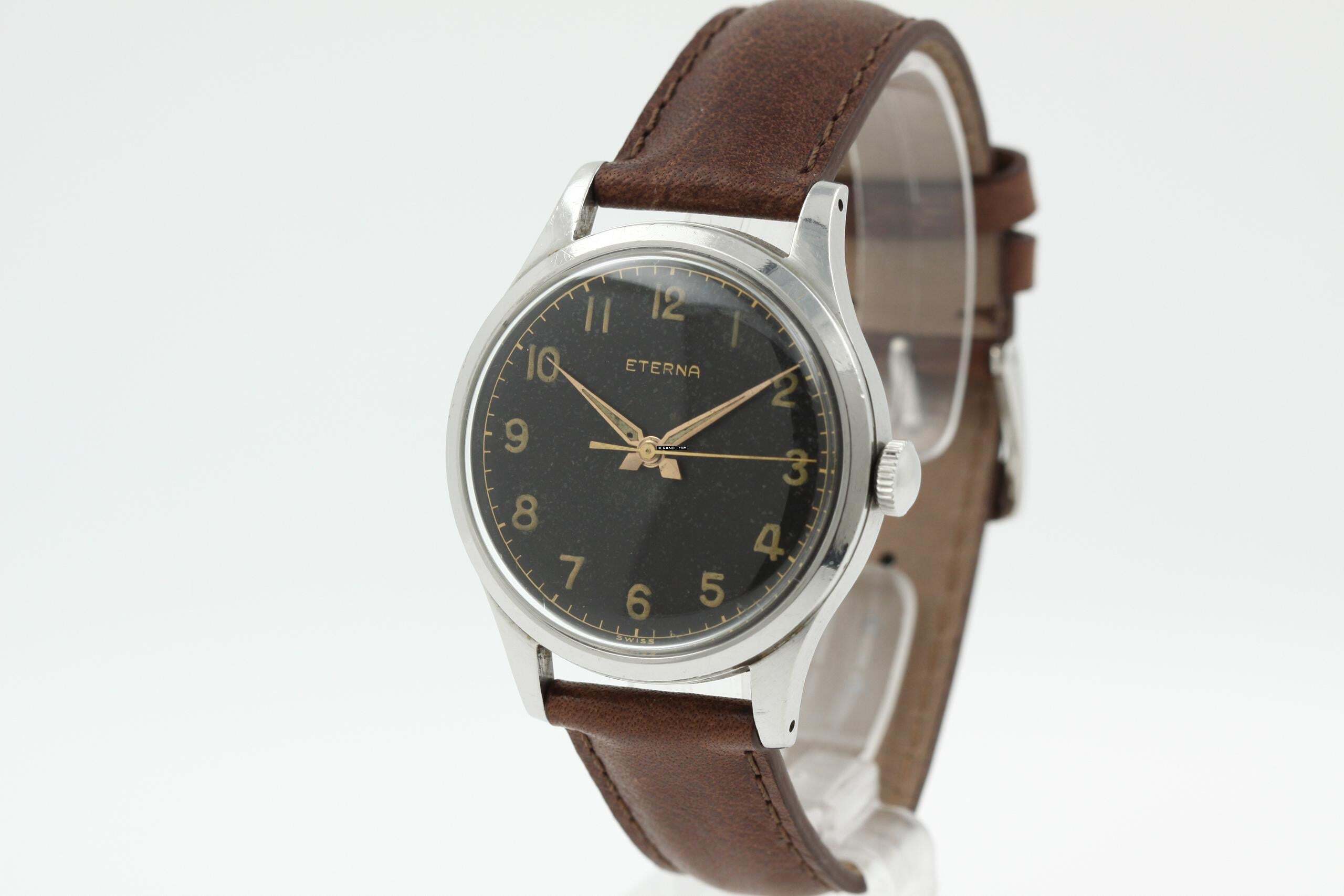  Eterna Military Jumbo 36mm Cal. 852U Ultra Rare 