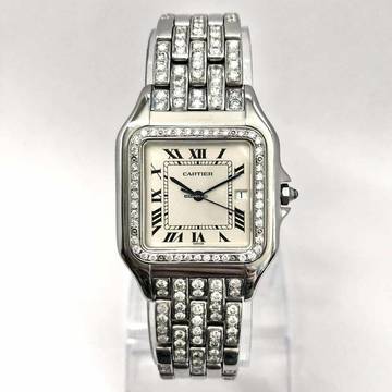  Cartier Panthère Quartz Jumbo 29mm Steel 3.42TCW Diamond Watch </h1> 
