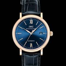 Thumbnail von IWC Portofino Automatic IW356522 - Portofino Automatic Blue Dial Black Leather Men's Watch </h1>