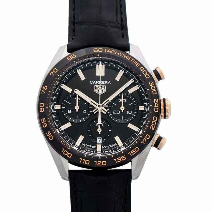  TAG Heuer Carrera CBN2A5A.FC6481 - Carrera Chronograph Automatic Black Dial Men's Watch </h1> 
