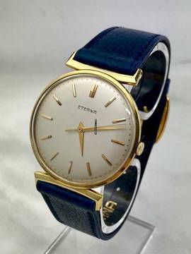  Eterna 18k Gold Dress Watch Fancy Lugs Cal. 1431  