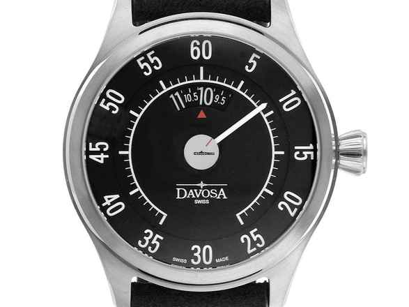  Davosa Newton Speedometer Stahl Automatik Armband Leder 44mm Ref.161.587.55 Box&Pap. Full Set Neu 