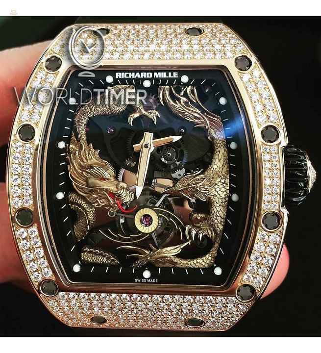 Richard Mille [2016 USED] RM 57-01 Phoenix and Dragon Jackie Chan Rose Gold Full Set Diamonds Watch