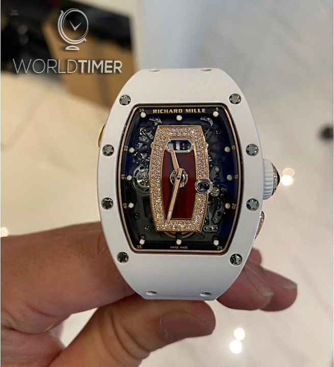 Richard Mille [NEW] RM 037 Ladies Automatic White Ceramic and Rose Gold Watch