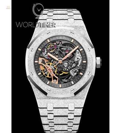 Audemars Piguet [NEW] Royal Oak 41mm Double Balance Wheel Openworked Frosted White Gold 15407BC