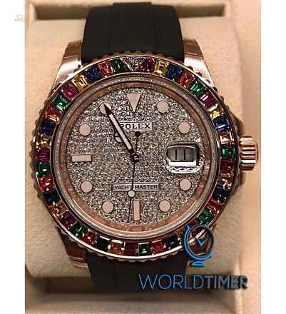 Rolex NEW-全新 Yacht-Master 116695SATS Full Pave Diamond 40mm Watch