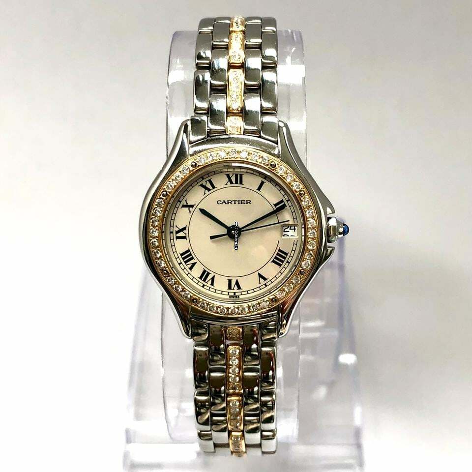  Cartier COUGER Quartz 27mm 0.97TCW Diamond Watch </h1> 