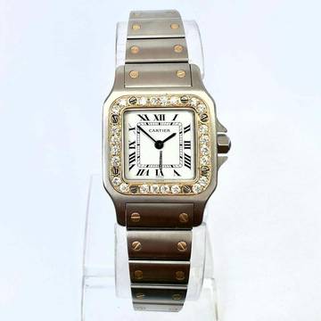  Cartier Santos Galbée 24mm Quartz 2 Tone Watch Diamond Bezel </h1> 