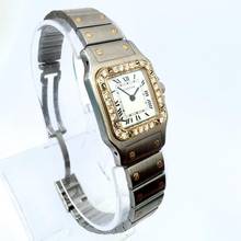 Thumbnail von Cartier Santos Galbée 24mm Quartz 2 Tone Watch Diamond Bezel </h1>
