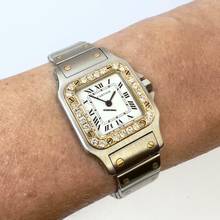 Thumbnail von Cartier Santos Galbée 24mm Quartz 2 Tone Watch Diamond Bezel </h1>