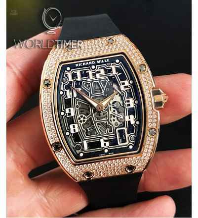 Richard Mille [NEW] RM 67-01 Rose Gold Full Set Diamonds Automatic Extra Flat Mens Watch