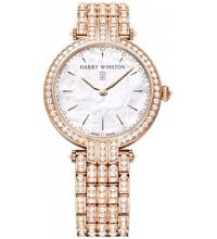 Thumbnail von Harry Winston [NEW] Premier 31mm quartz 18K rose gold timepiece white light mother of pearl indexes set dial PRNQHM31RR004