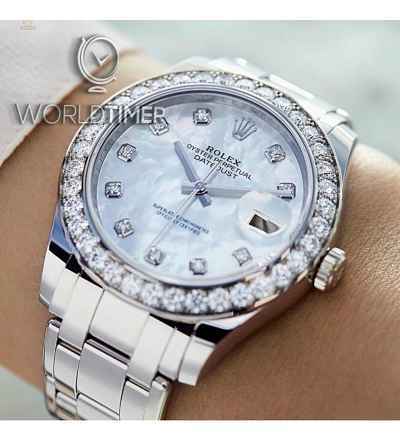 Rolex [NEW] Pearlmaster 39mm Mother of Pearl Diamond Dial 86289-0001 Unisex Watch