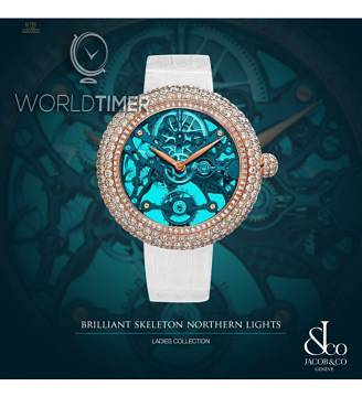 Jacob & Co. 捷克豹 [NEW][LIMITED 101 PIECE] Brilliant Skeleton Northern Lights Rose Gold BS431.40.RD.QB.A (Retail:HK$754,100)