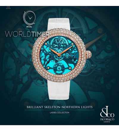 Jacob & Co. 捷克豹 [NEW][LIMITED 101 PIECE] Brilliant Skeleton Northern Lights Rose Gold BS431.40.RD.QB.A (Retail:HK$754,100)