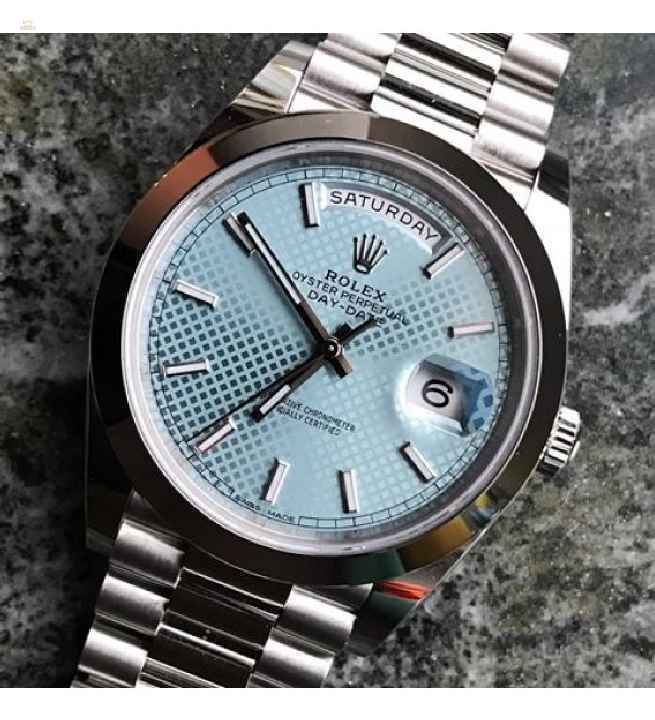 Rolex [NEW] Day-Date Platinum 228206 Ice Blue Index 40mm (Retail:HK$488,200)