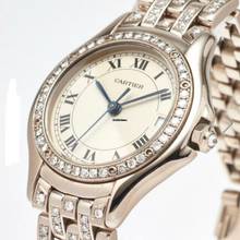 Thumbnail von Cartier Panthère COUGER 27mm Diamond Bezel & Bracelet Steel Watch </h1>