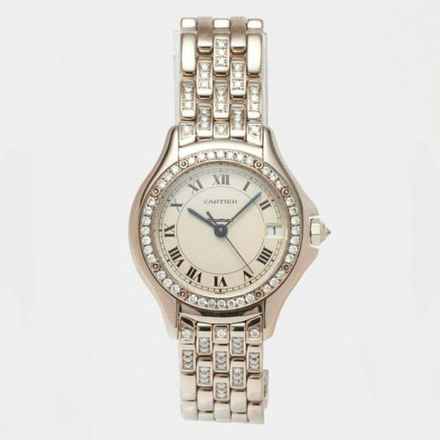 Cartier Panthère COUGER 27mm Diamond Bezel & Bracelet Steel Watch </h1> 