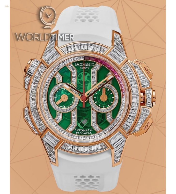 Jacob & Co. 捷克豹 [NEW] EPIC-X Chrono Baguette Green EC422.40.BW.GD.A (Retail:HK$5,727,000)