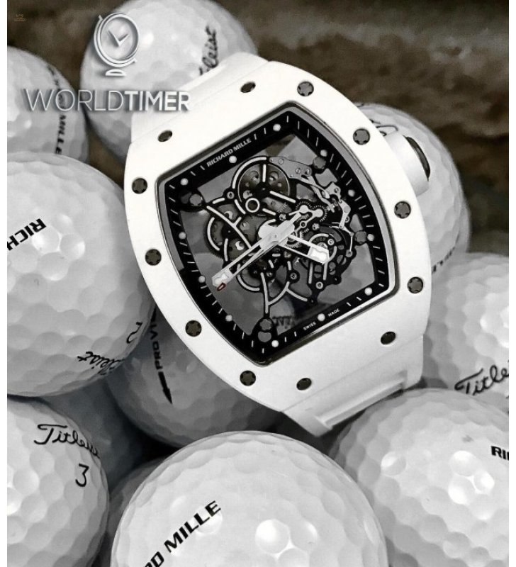 Richard Mille RM 055 Bubba Watson White Ceramic Mens Watch