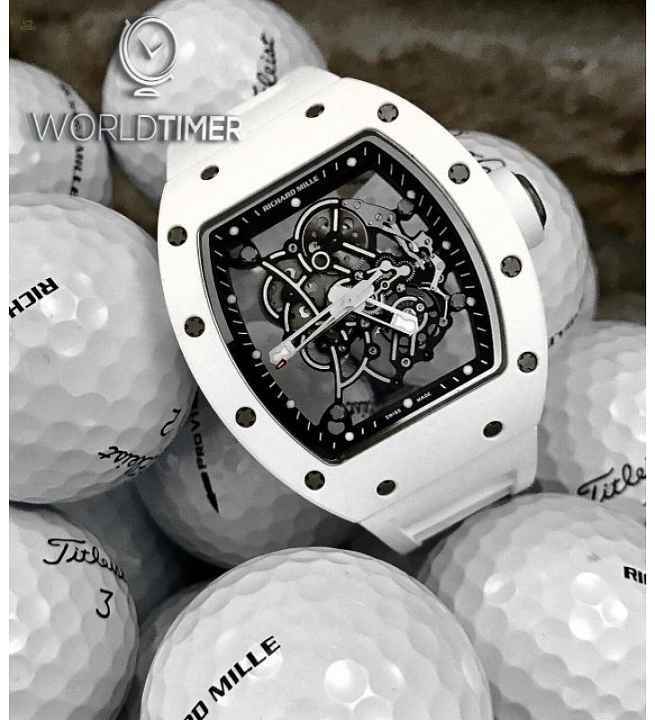 Richard Mille RM 055 Bubba Watson White Ceramic Mens Watch