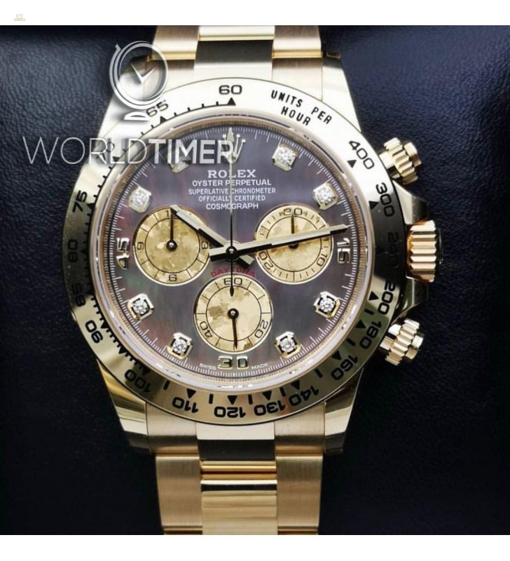 Rolex [NEW] 116508 Black Mother Of Pearl Diamond Dial Oyster Perpetual Daytona Watch