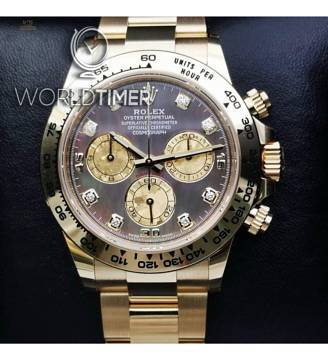 Rolex [NEW] 116508 Black Mother Of Pearl Diamond Dial Oyster Perpetual Daytona Watch