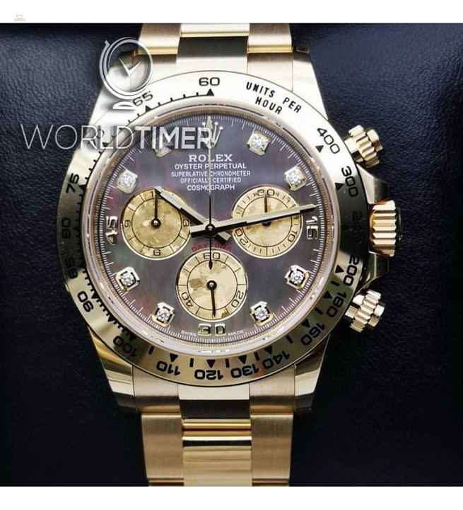 Rolex [NEW] 116508 Black Mother Of Pearl Diamond Dial Oyster Perpetual Daytona Watch