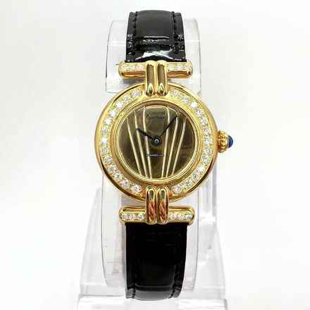  Cartier VERMEIL COLISÈE Quartz 24mm GP Diamond Watch </h1> 