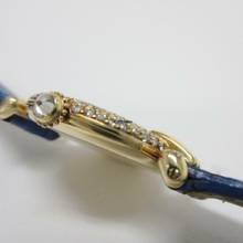 Thumbnail von Cartier COLISÉE 18K Yellow Gold Watch Diamond Bezel Blue Band </h1>