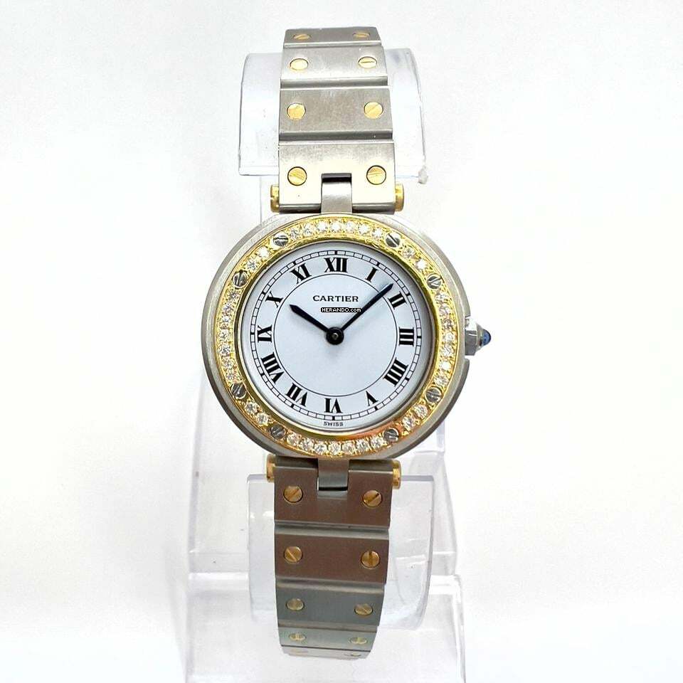  Cartier Santos Ronde 27mm 2 Tone 0.39TCW DIAMOND Watch  </h1> 