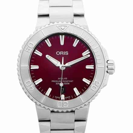  Oris Aquis 01 733 7766 4158-07 8 22 05PEB - Aquis Automatic Red Dial Stainless Steel Men's Watch </h1> 