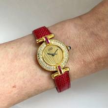 Thumbnail von Cartier VERMEIL COLISÈE Quartz GoldPlated Argent DIAMONDS  & Red Rubies Watch </h1>