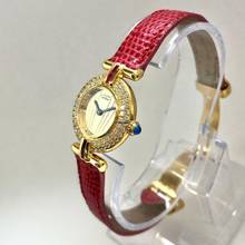 Thumbnail von Cartier VERMEIL COLISÈE Quartz GoldPlated Argent DIAMONDS  & Red Rubies Watch </h1>