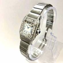 Thumbnail von Cartier Santos Galbée 24mm Quartz Steel 1.21TCW Diamond Watch </h1>