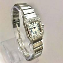Thumbnail von Cartier Santos Galbée 24mm Quartz Steel 1.21TCW Diamond Watch </h1>