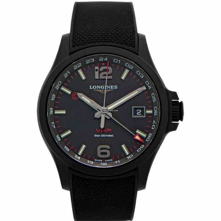  Longines Conquest L37282569 - Conquest Quartz Black Dial Black PVD Men's Watch </h1> 