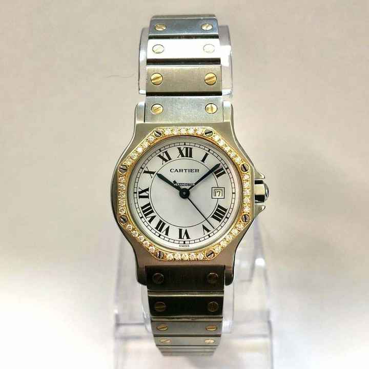  Cartier Santos OCTAGON Automatic 31mm 2 Tone DIAMOND Watch  </h1> 
