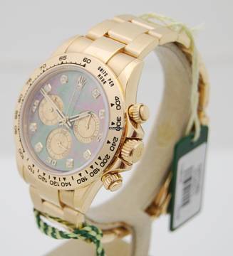  Rolex Daytona 750 Gold LC100 MOP Dia-Dial Box & Papiere aus 2010
