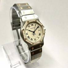 Thumbnail von Cartier Santos OCTAGON Quartz 31mm 2 Tone 0.38TCW DIAMOND Watch  </h1>