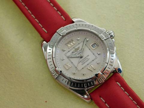  Breitling Galactic 32 Cockpit Lady / Galactic 32 mit Diamantzifferblatt und neuem original Lederband </h1> 