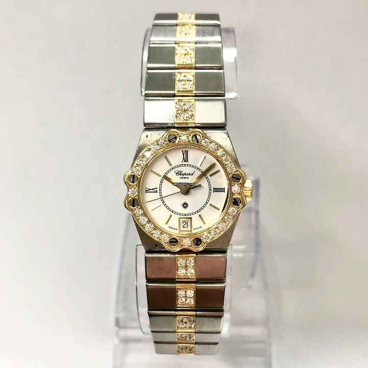  Chopard St. Moritz Quartz 24mm 18K Yellow Gold & Steel Watch 1.41TCW Diamonds </h1> 