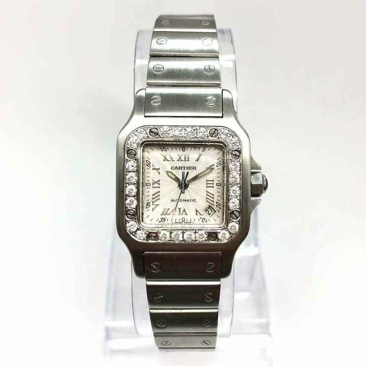  Cartier Santos Galbée 24mm Automatic Steel 0.65TCW Diamond Watch NEW Model </h1> 