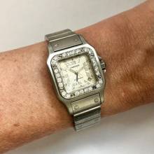 Thumbnail von Cartier Santos Galbée 24mm Automatic Steel 0.65TCW Diamond Watch NEW Model </h1>